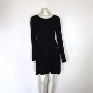 Cloud Chaser Long Sleeve Ribbed Black Dress XL